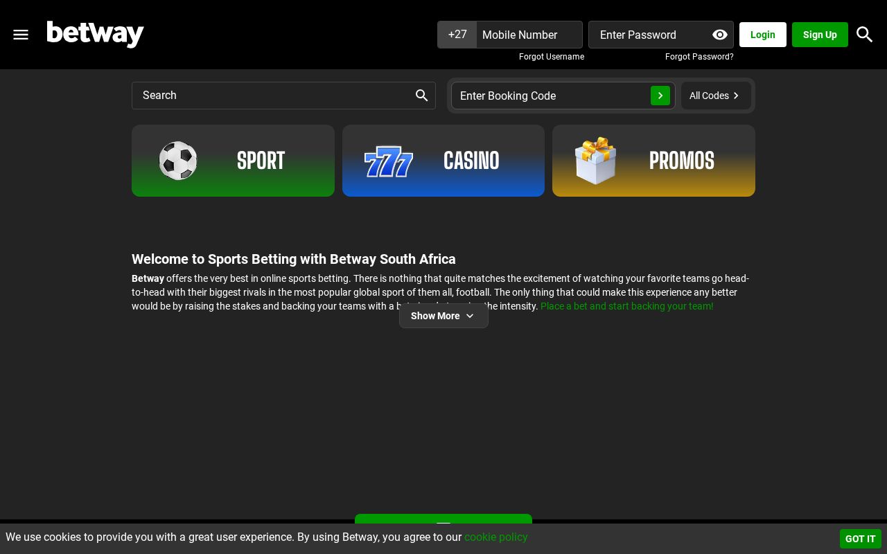 Betway website
